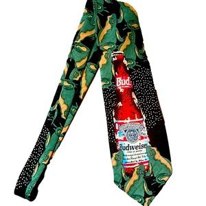Vintage BUSWEISER Men’s Tie Novelty Necktie Frog Beer Anheiser-Busch Official Pr